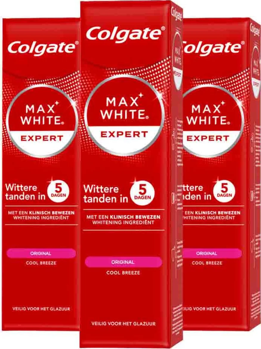 3x Colgate Tandpasta Max White Expert Original 75 ml