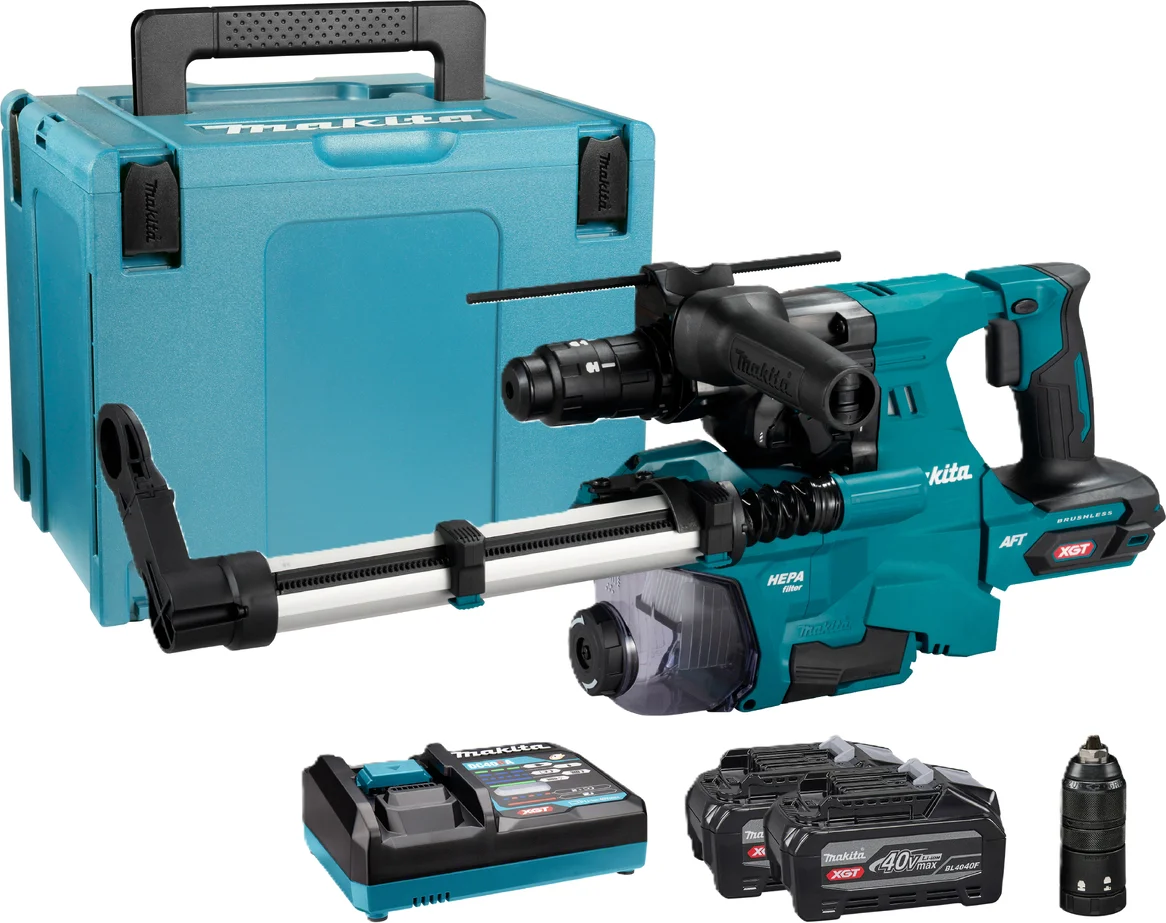 Makita HR012GU202 Accu combihamer + stofafzuiging XGT 40V Max 2x BL4040F
