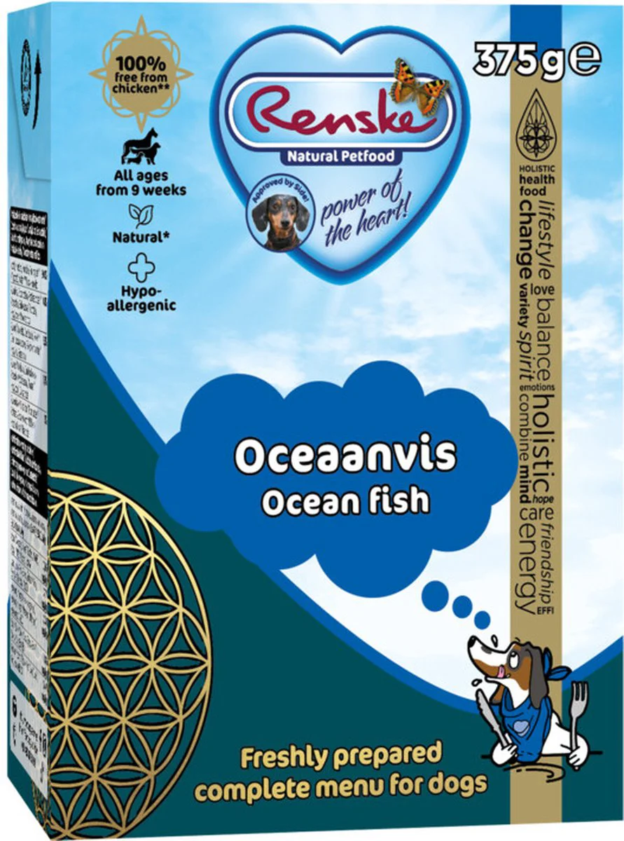 12x Renske Vers Tetra Hondenvoer Nat Oceaanvis 375 gr