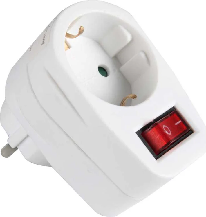 Adapterstekker geaarde 1+ schakelaar