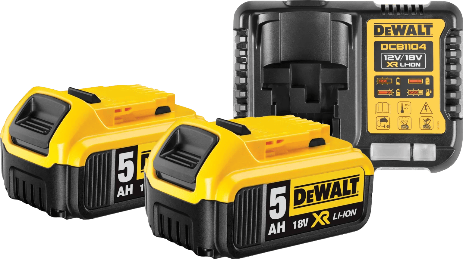 DeWalt DCB184-XJ 18V 5,0 Ah Accu (2x) + XR Multivoltage