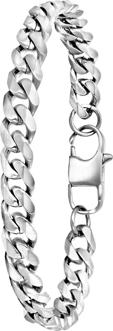 Lucardi Jongens - Armband met plating - Cadeau - Staal - Zilverkleurig