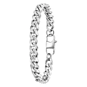 Lucardi Jongens - Armband met plating - Cadeau - Staal - Zilverkleurig