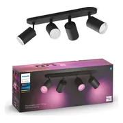 Philips Hue Fugato Opbouwspot White and Color - Zwart - 4-spots
