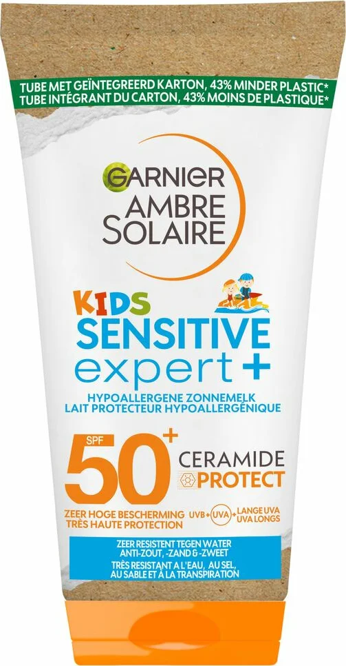6x Garnier Ambre Solaire Sensitive Expert+ Kids Zonnebrandmelk SPF 50+ Reisformaat 50 ml