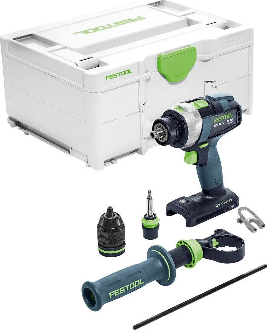 Festool TPC 18/4 I-Basic QUADRIVE Accu klop-/schroefboormachine 18V Basic Body in Systainer - 575604
