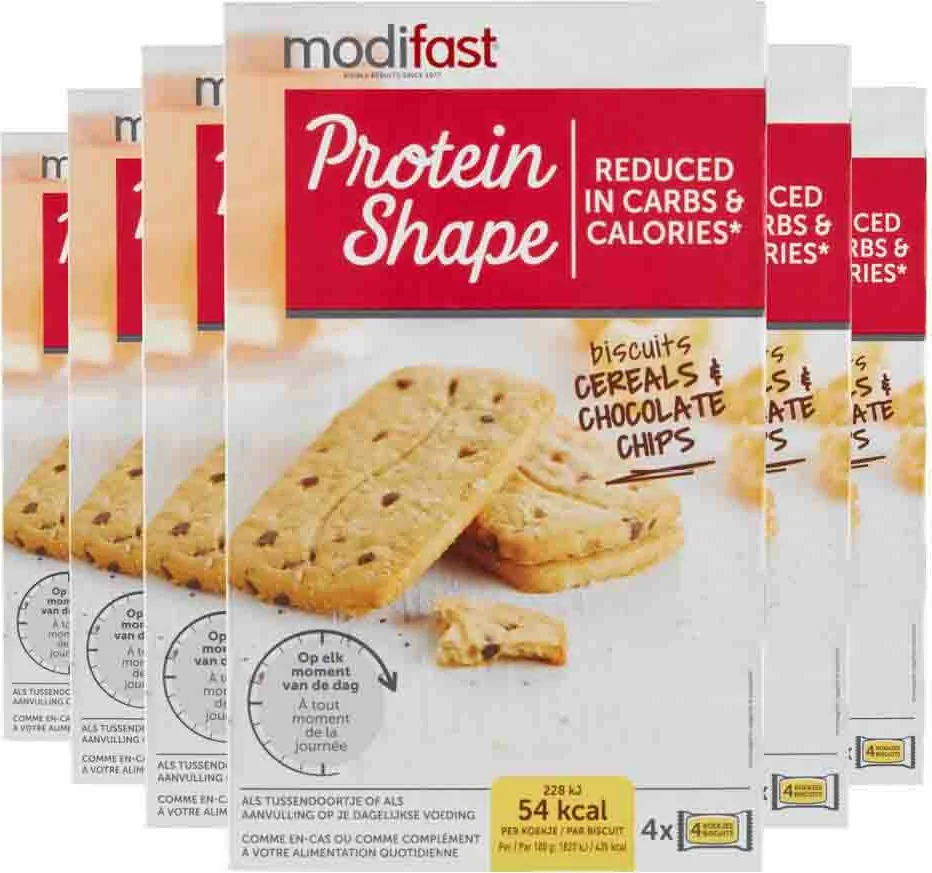 6x Modifast Protein Shape Koekjes Graan-Chocolade 4 x 50 gr