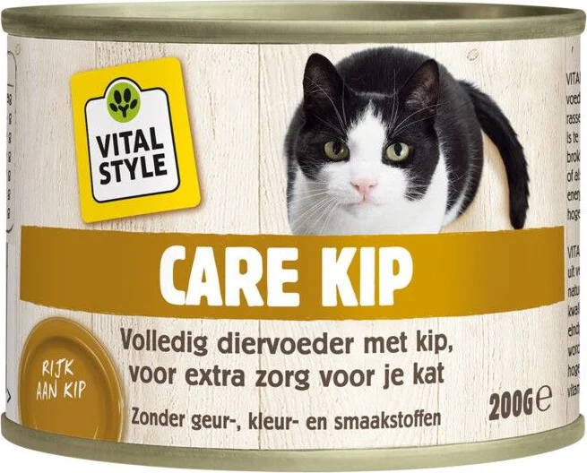 Vitalstyle Kattenvoer Nat Blik Care Kip 200 gr