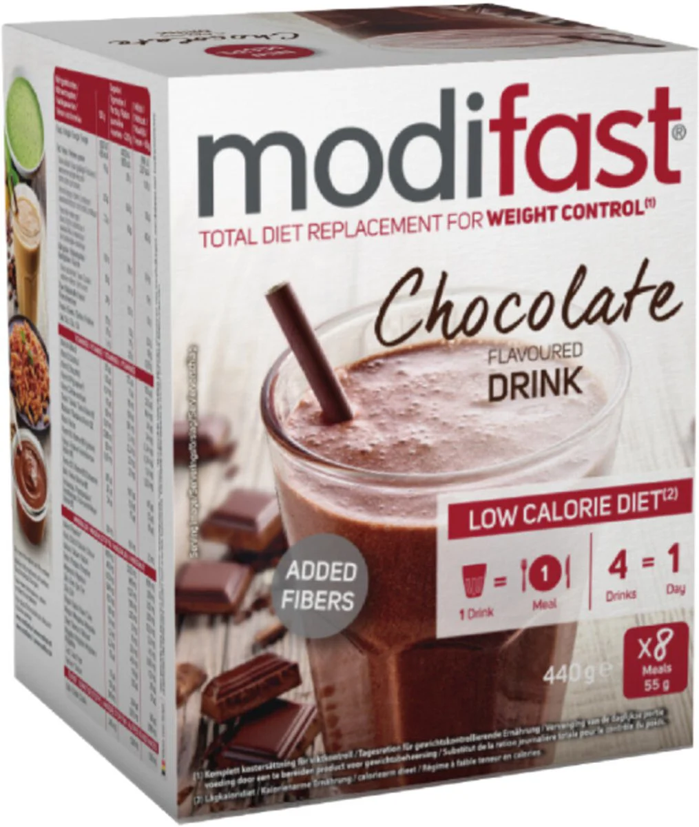 2x Modifast Weight Control Milkshake Chocolade 8 x 55 gr
