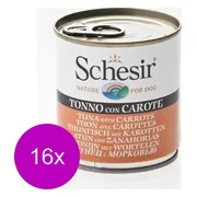 16x Schesir Hondenvoer Tonijn Wortel in Gelei 285 gr