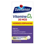 Davitamon Vitamine D3 20mcg Hoog Gedoseerd Voordeelverpakking 150 smelttabletten