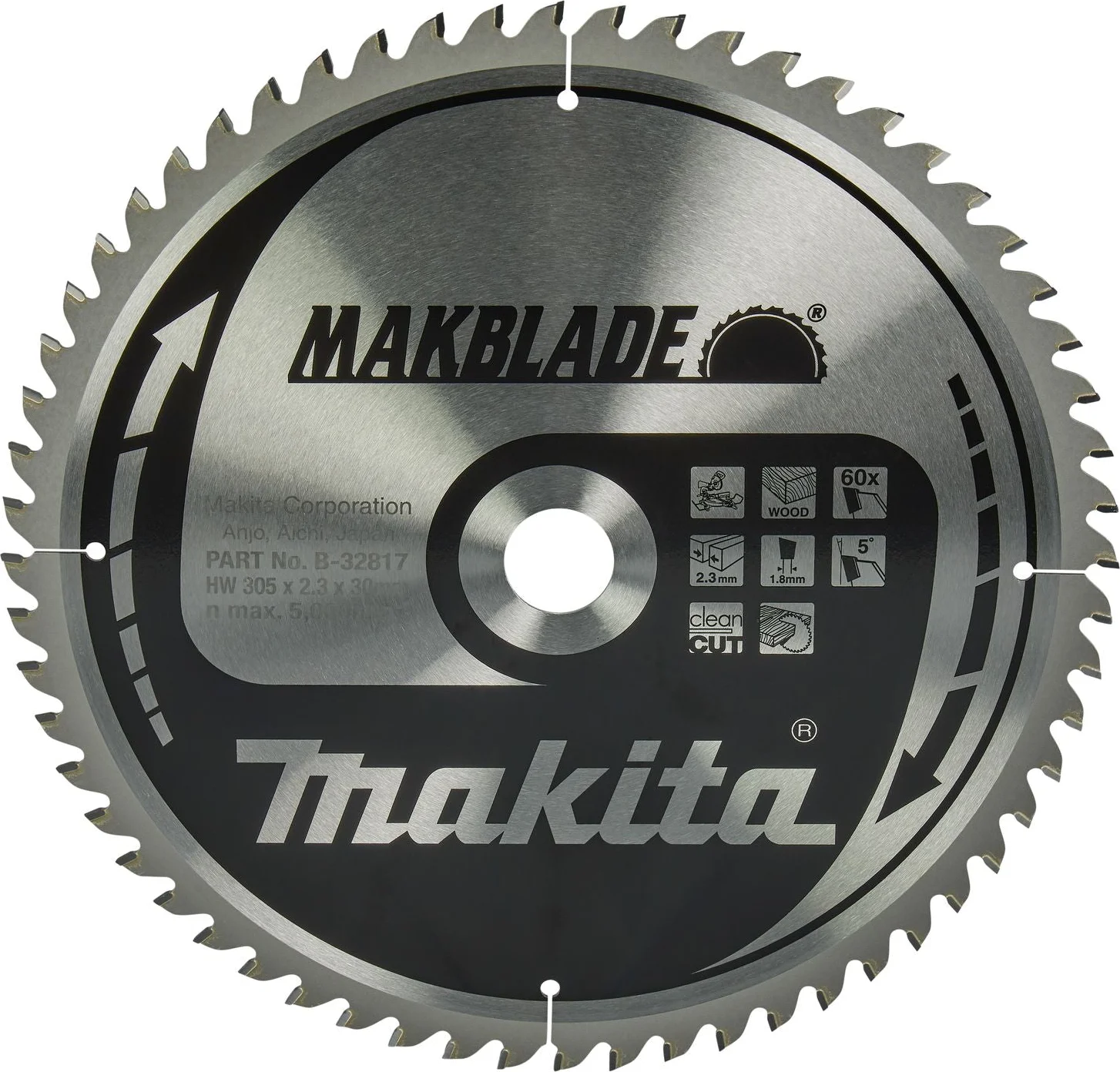 Makita Cirkelzaagblad voor Hout | Makblade | Ø 305mm Asgat 30mm 60T - B-32817