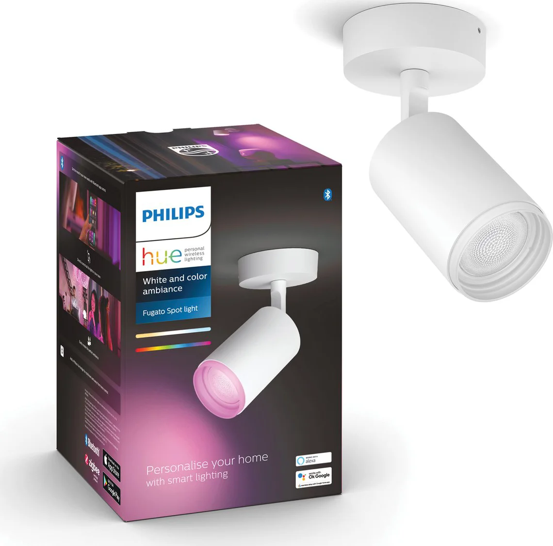 Philips Hue Fugato Opbouwspot White and Color - Wit - 1-spot