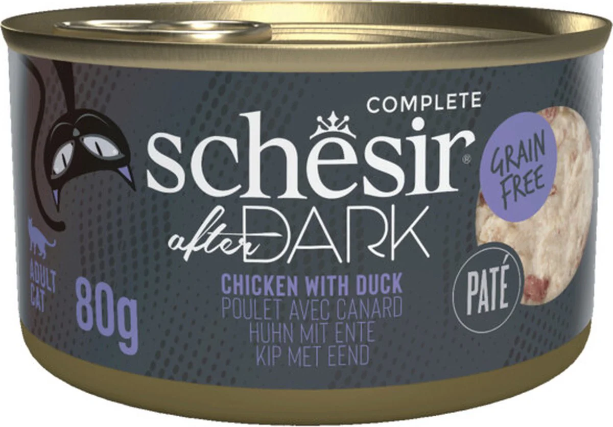 12x Schesir After Dark Paté Kip & Eend 80 gr