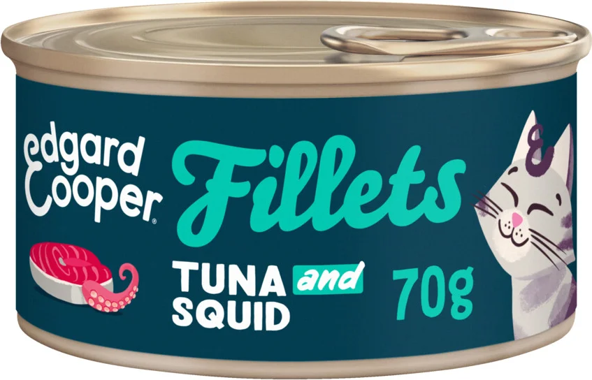 Edgard & Cooper Kattenvoer Fillets Tonijn - Inktvis 70 gr