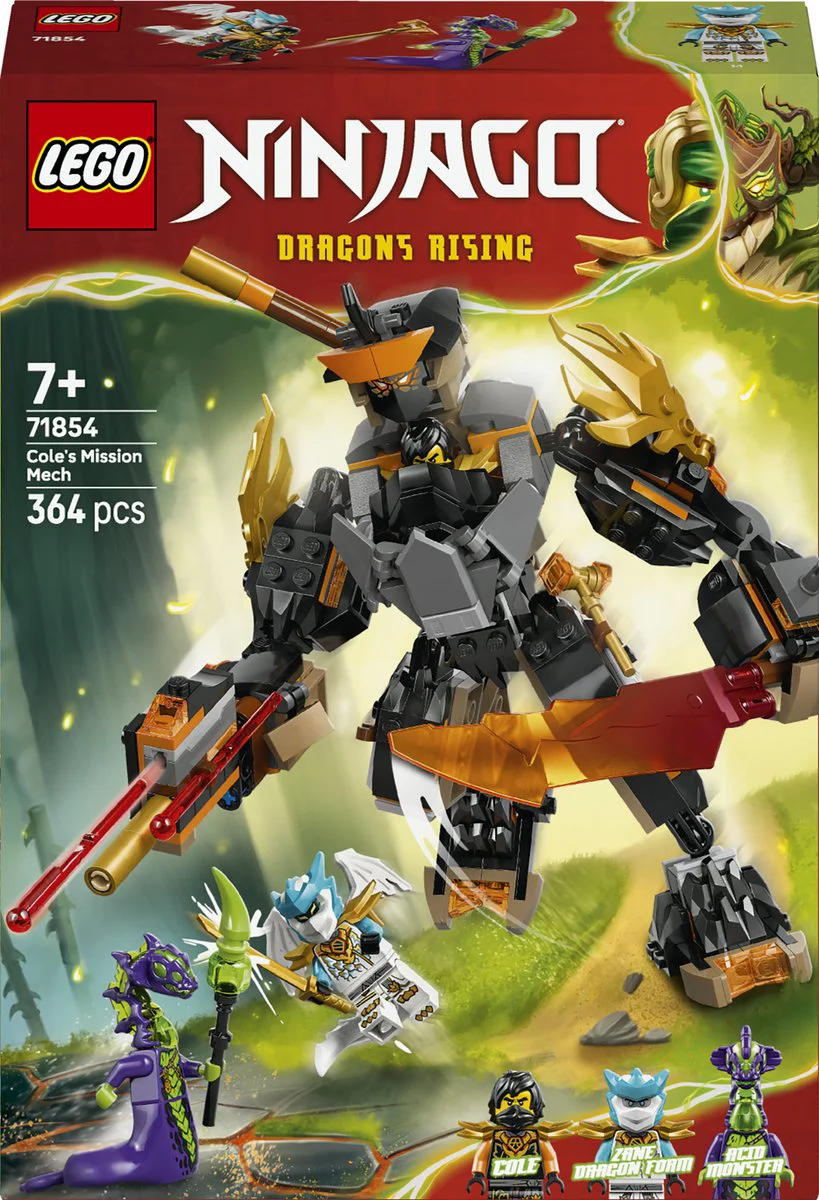 LEGO NINJAGO Cole's missiemecha en draak Zane 71854