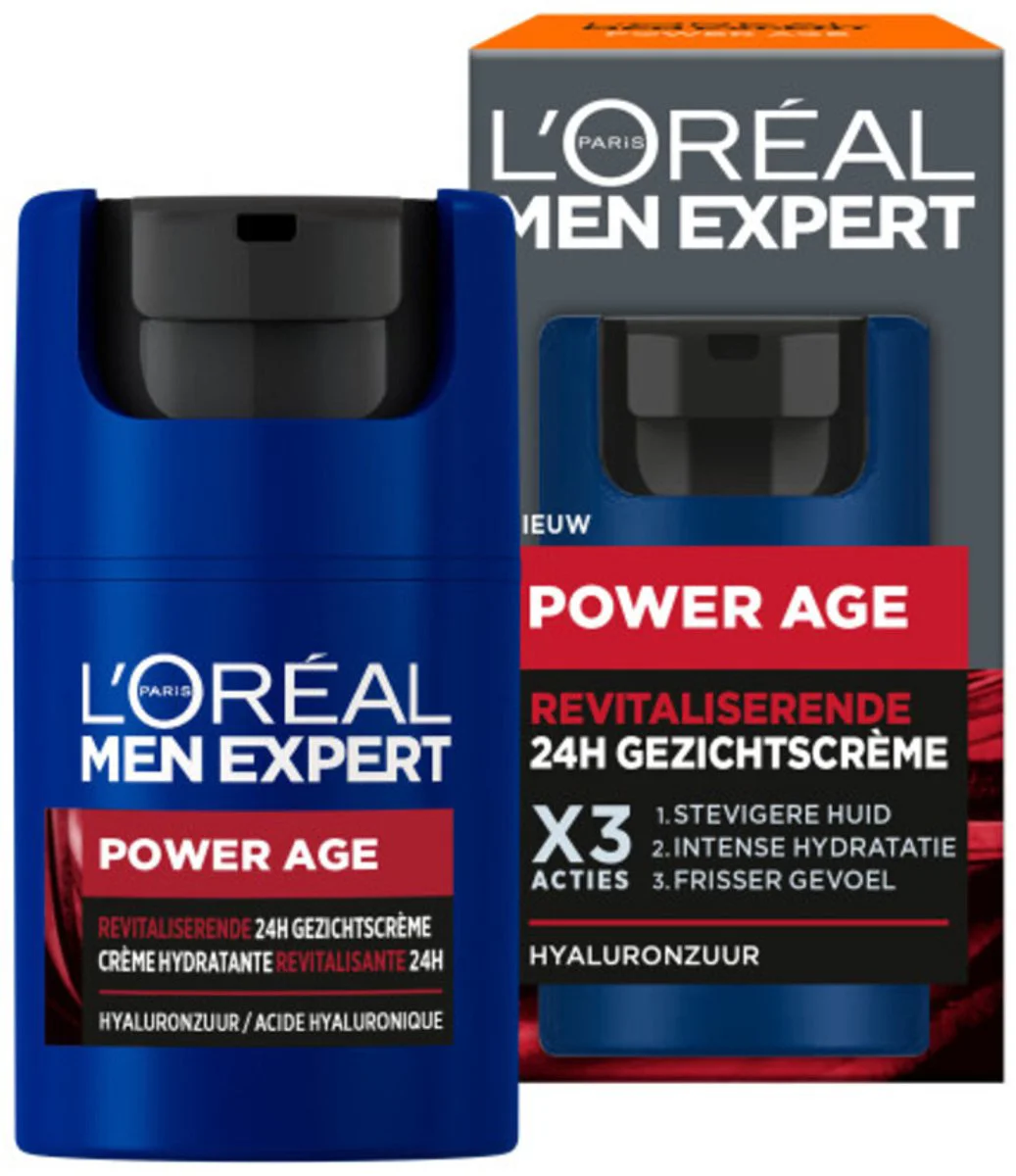 3x L'Oréal Men Expert Power Age Revitaliserende 24H Gezichtscrème 50 ml