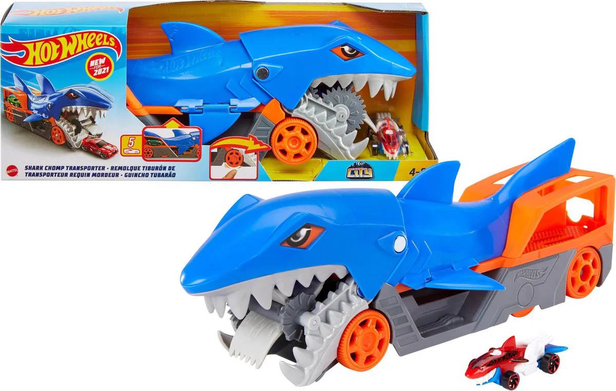 Hot Wheels Haaienoplegger Speelset met 1 auto