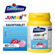4x Davitamon Junior 3+ Kauwvitamines Framboos 60 kauwtabletten