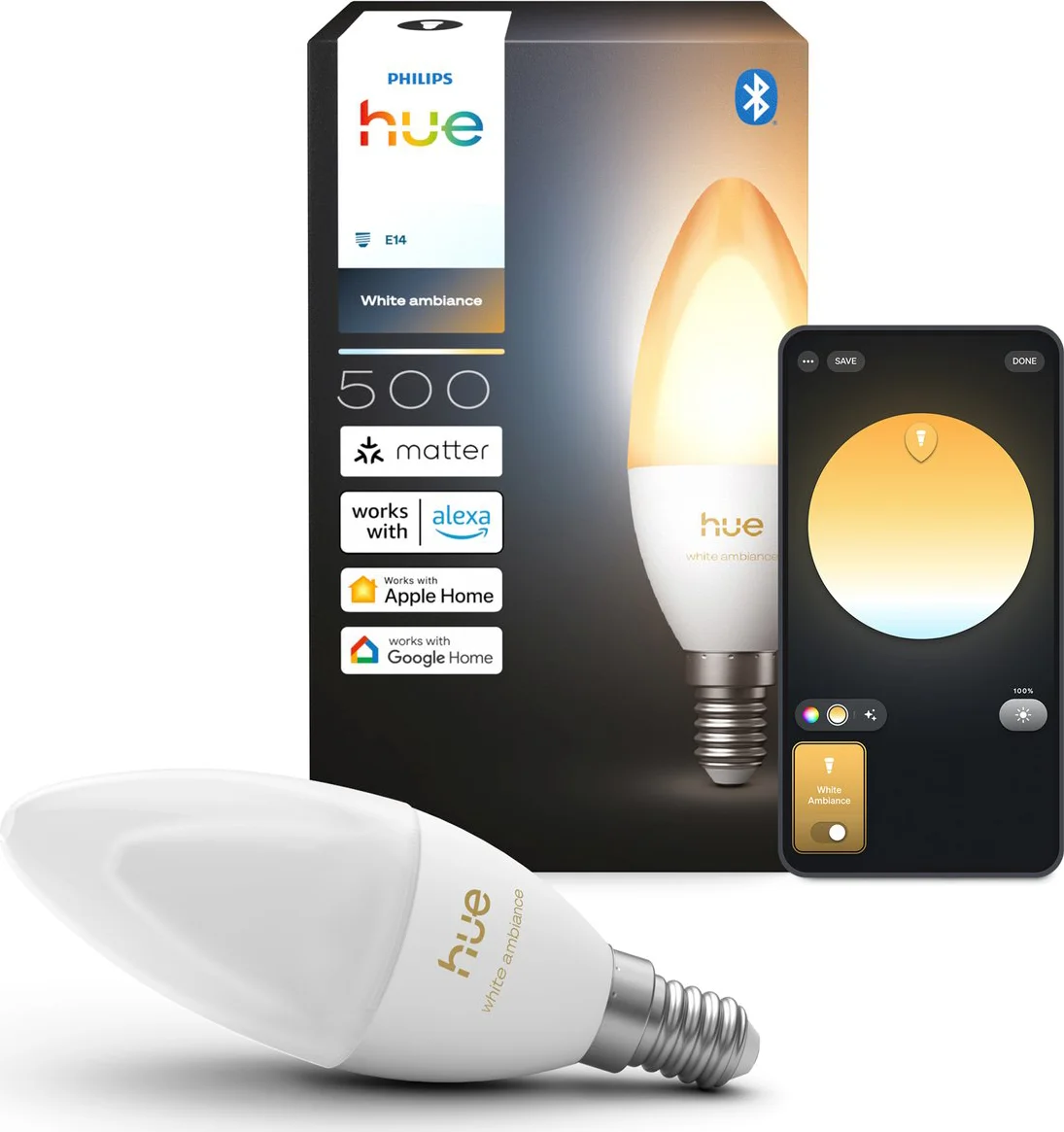 Philips Hue Kaarslamp White Ambiance E14 Losse lamp
