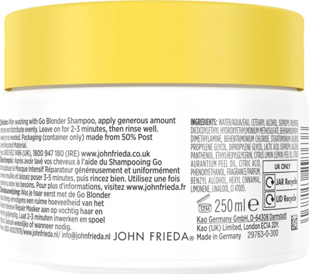 John Frieda Go Blonder Lightening Haarmasker 250 ml