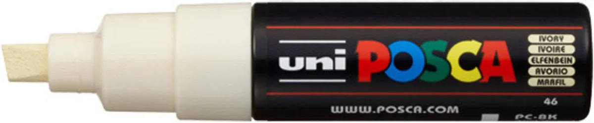 Ivoor verfstift op waterbasis met schuine punt breed