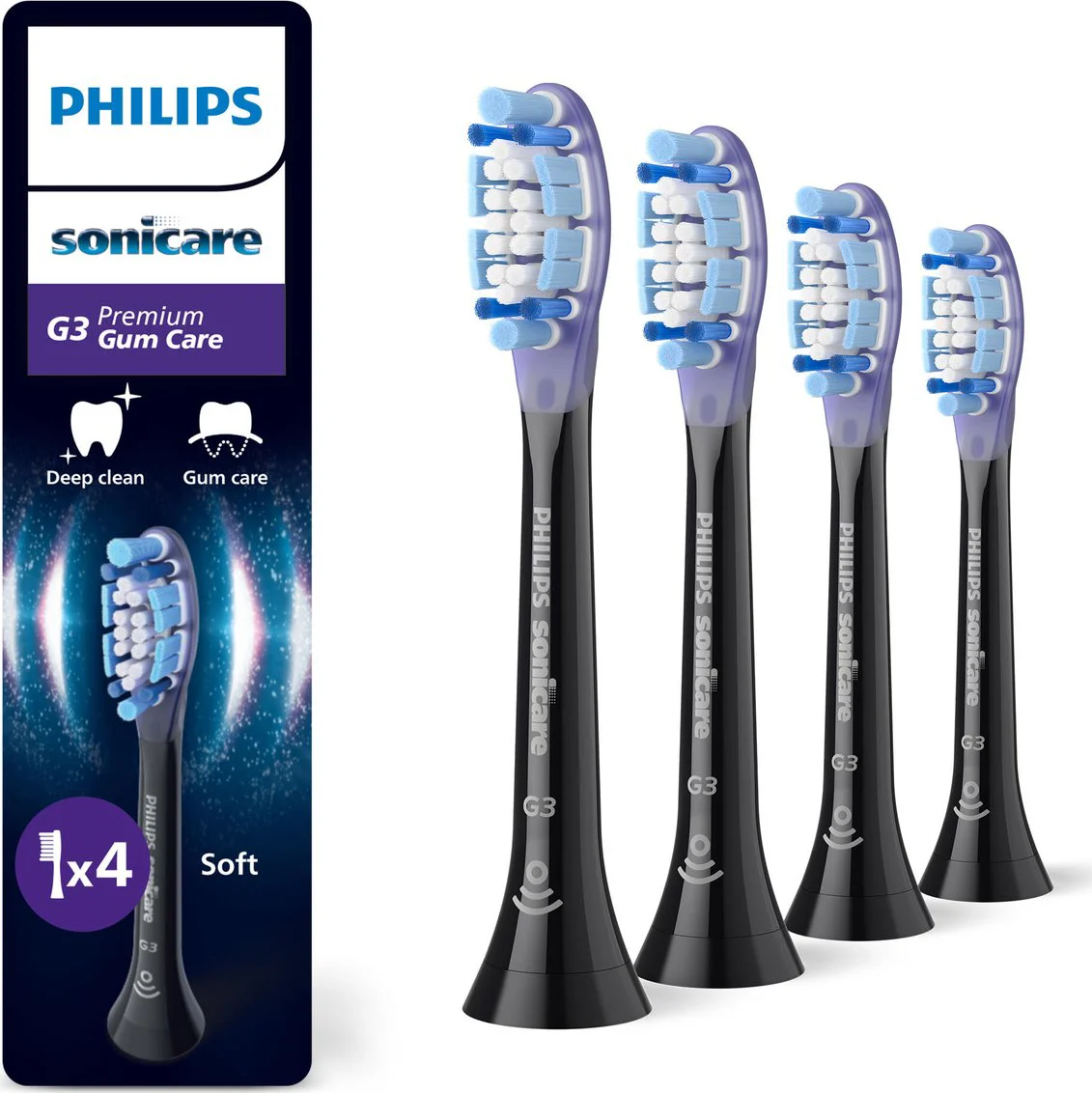 Philips Sonicare Opzetborstels Premium Gum Care G3 Zwart 4 stuks