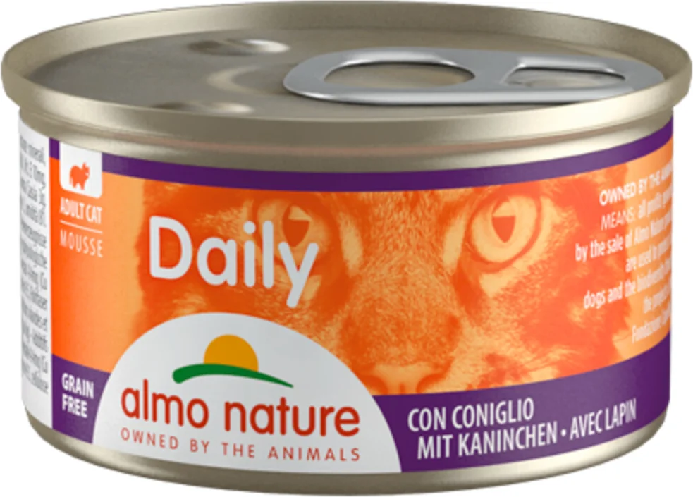 48x Almo Nature Daily Menu Kattenvoer Nat Mousse Konijn 85 gr