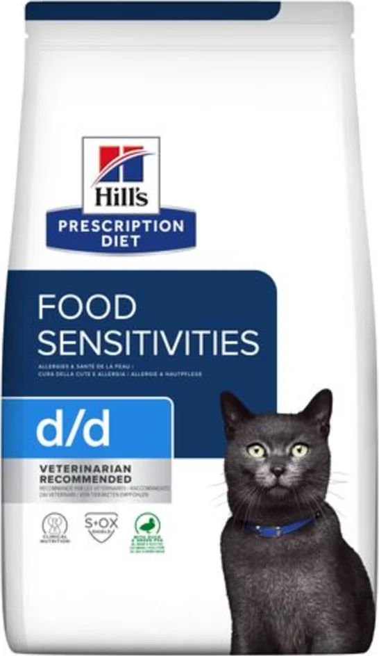 Hill's Prescription Diet d/d Food Sensitivities Kattenvoer Droog Eend & Erwten 1,5 kg
