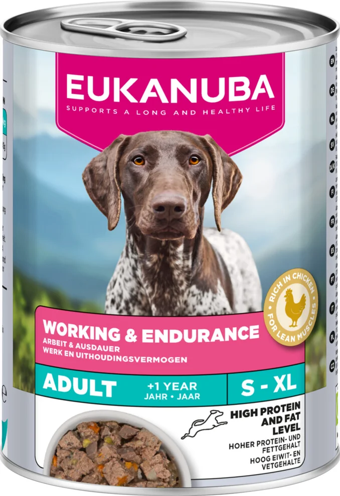 6x Eukanuba Special Care Hond Nat Adult Working&Endurance 400 gr