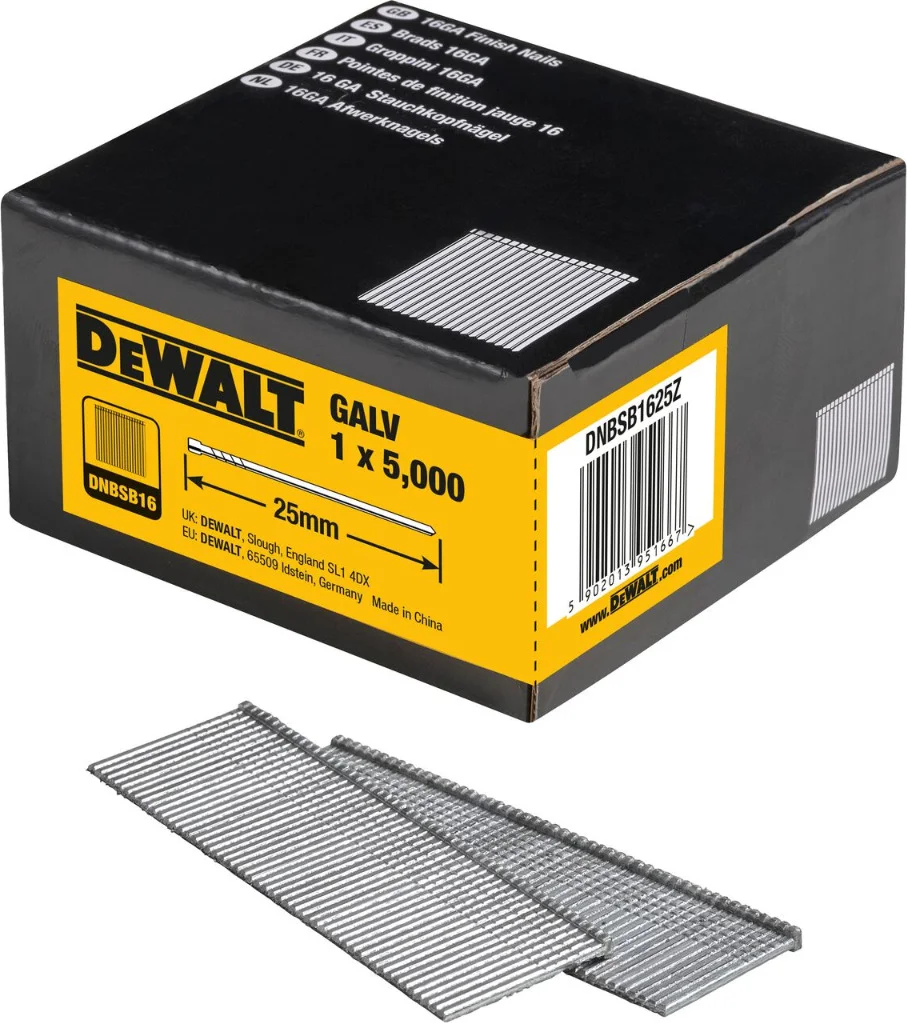 DeWALT DNBSB1625Z 16 Gauge GAL Spijkers 1.5x25mm VE=5000