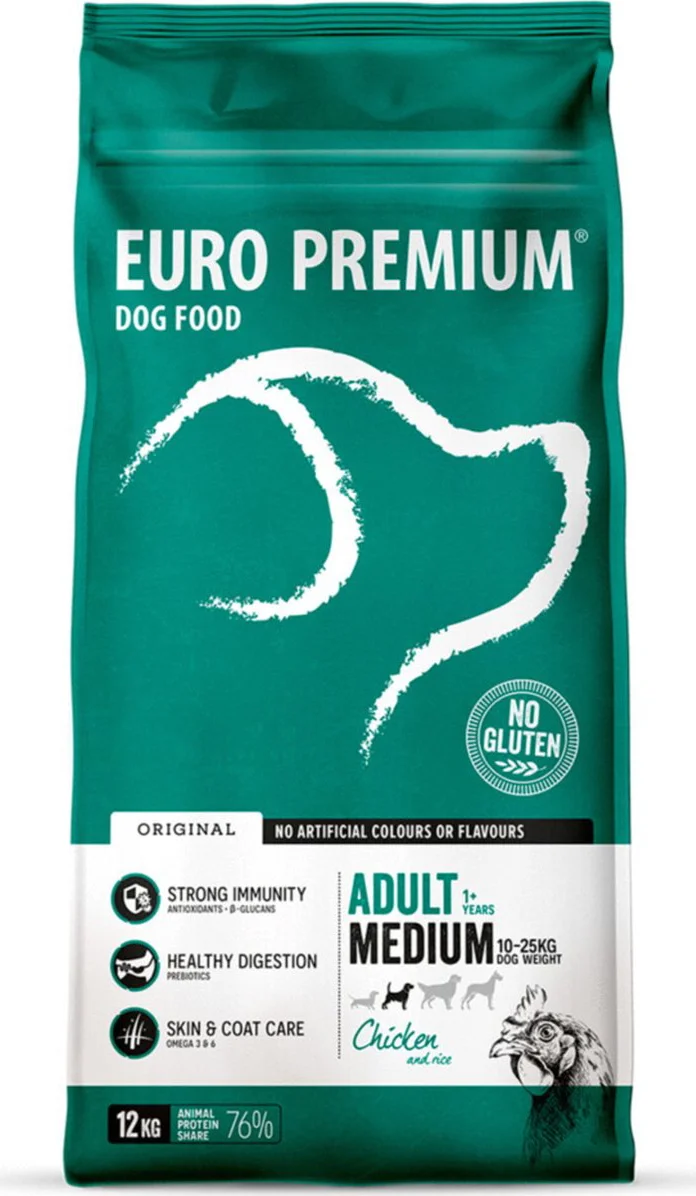 Euro-Premium Adult Medium Kip - Rijst 12 kg