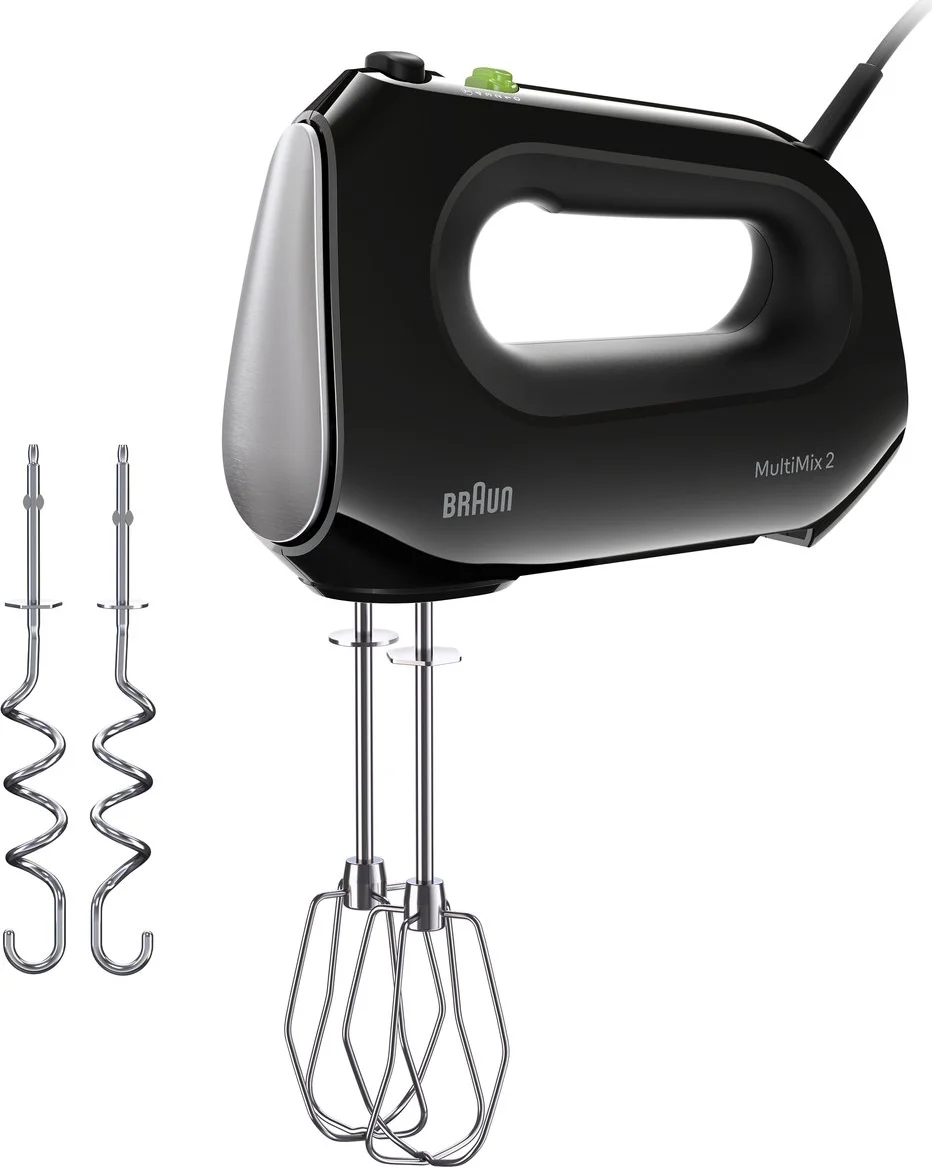 Braun MultiMix 2 HM2110BK – Handmixer – Lichtgewicht - 4 snelheden - Turbofunctie - Zwart - 500 W