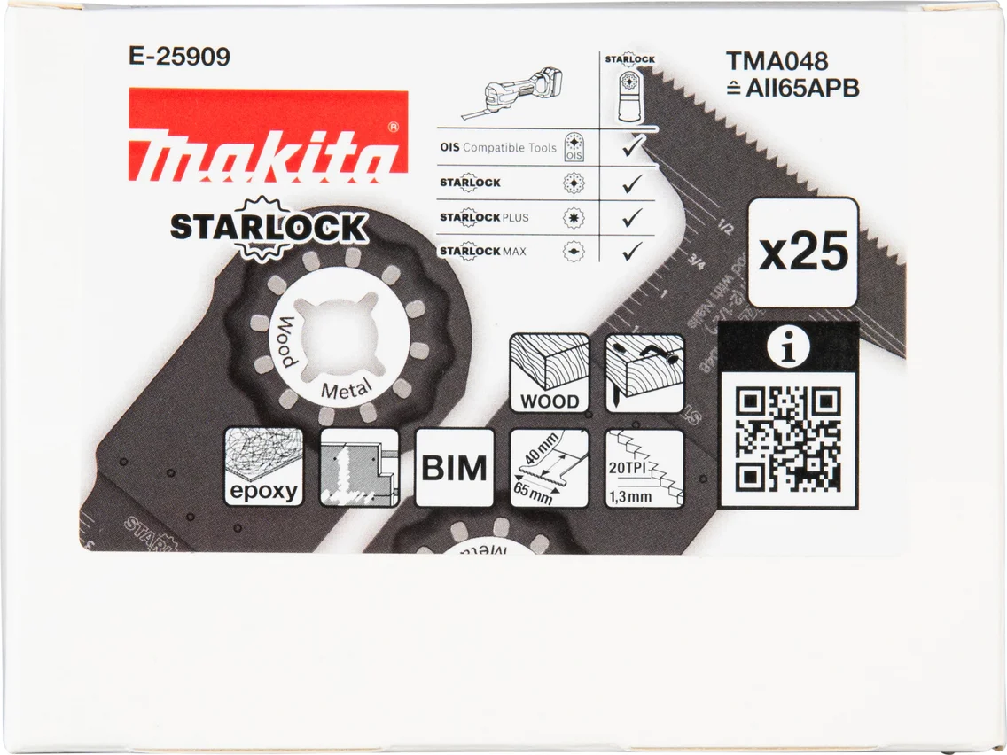 Makita E-25909 TMA048 Invalzaagblad 65x40mm hout&spijkers 25 stuks