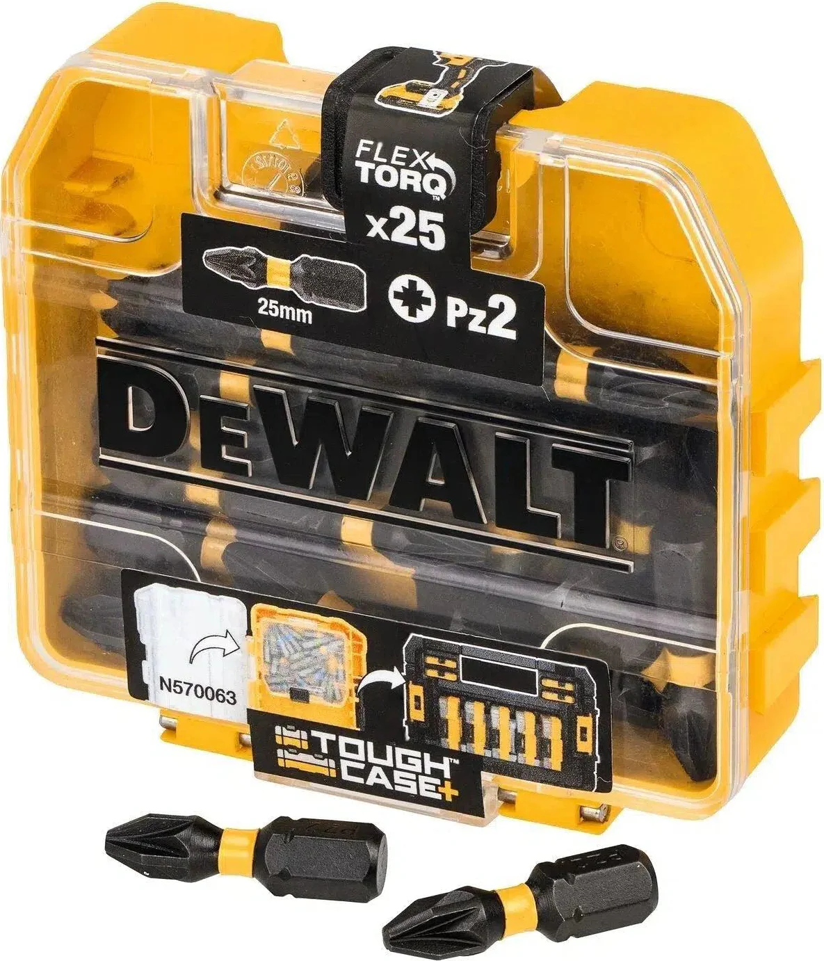 DeWALT DT70556T FLEXTORQ Schroefbits PZ2 25mm in TOUGH CASE VE=25