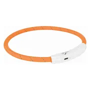 Trixie Halsband Hond Flash Lichthalsband Usb Tpu / Nylon Oranje - 45X0.7 CM