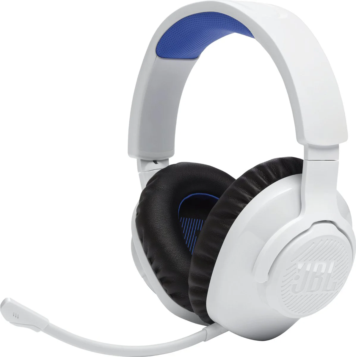 JBL Quantum 360P - Draadloze PlayStation Headset - 2.4GHz USB Dongle - JBL Quantum Surround - Lage Latency - Over-ear met Microfoon - 22 uur batterij - PS5 & PS4 - Wit/Blauw