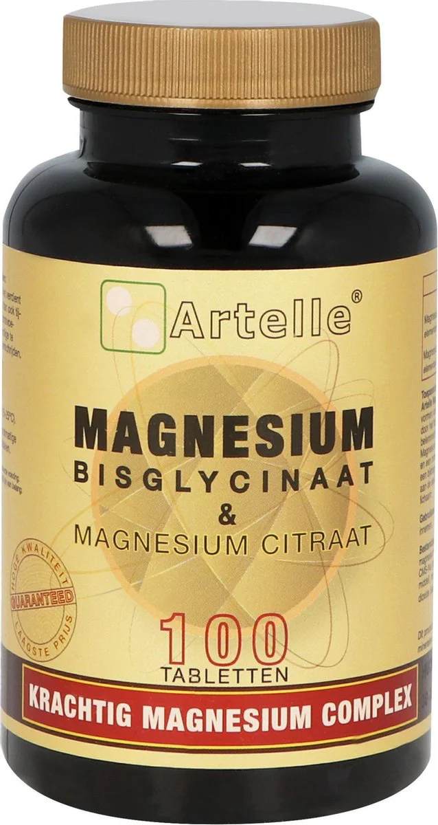 Artelle Magnesium Bisglycinaat & Citraat Tabletten 100TB