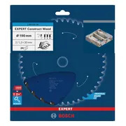 Bosch Professional Cirkelzaagblad EXPERT Construct Wood | Ø 190 x 2,0 x 30mm 24T - 2608644139