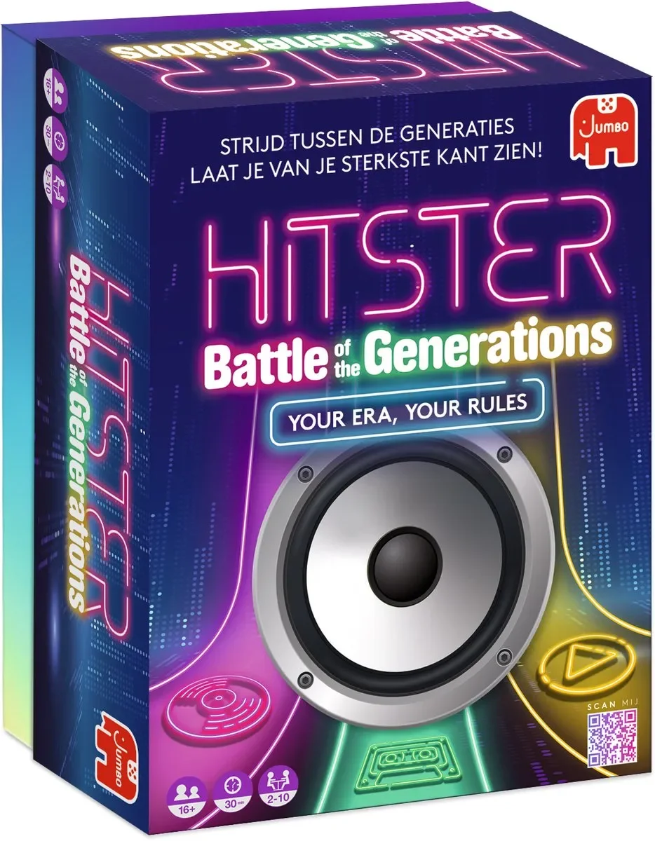 Jumbo Hitster Battle of the Generations – Nederlandstalig Muziekspel – Generaties – Partyspel – Actiespel