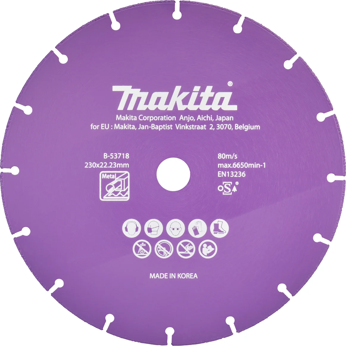 Makita B-53718 Doorslijpschijf | 230 x 22,23 x 1,3 mm