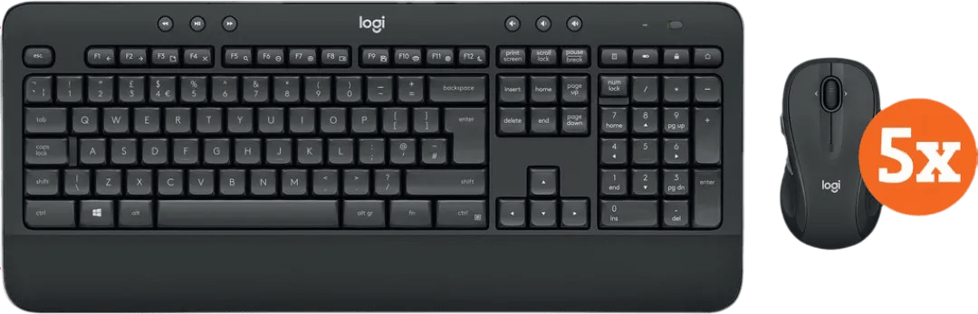 Logitech MK545 Draadloze Toetsenbord en Muis QWERTY 5-Pack