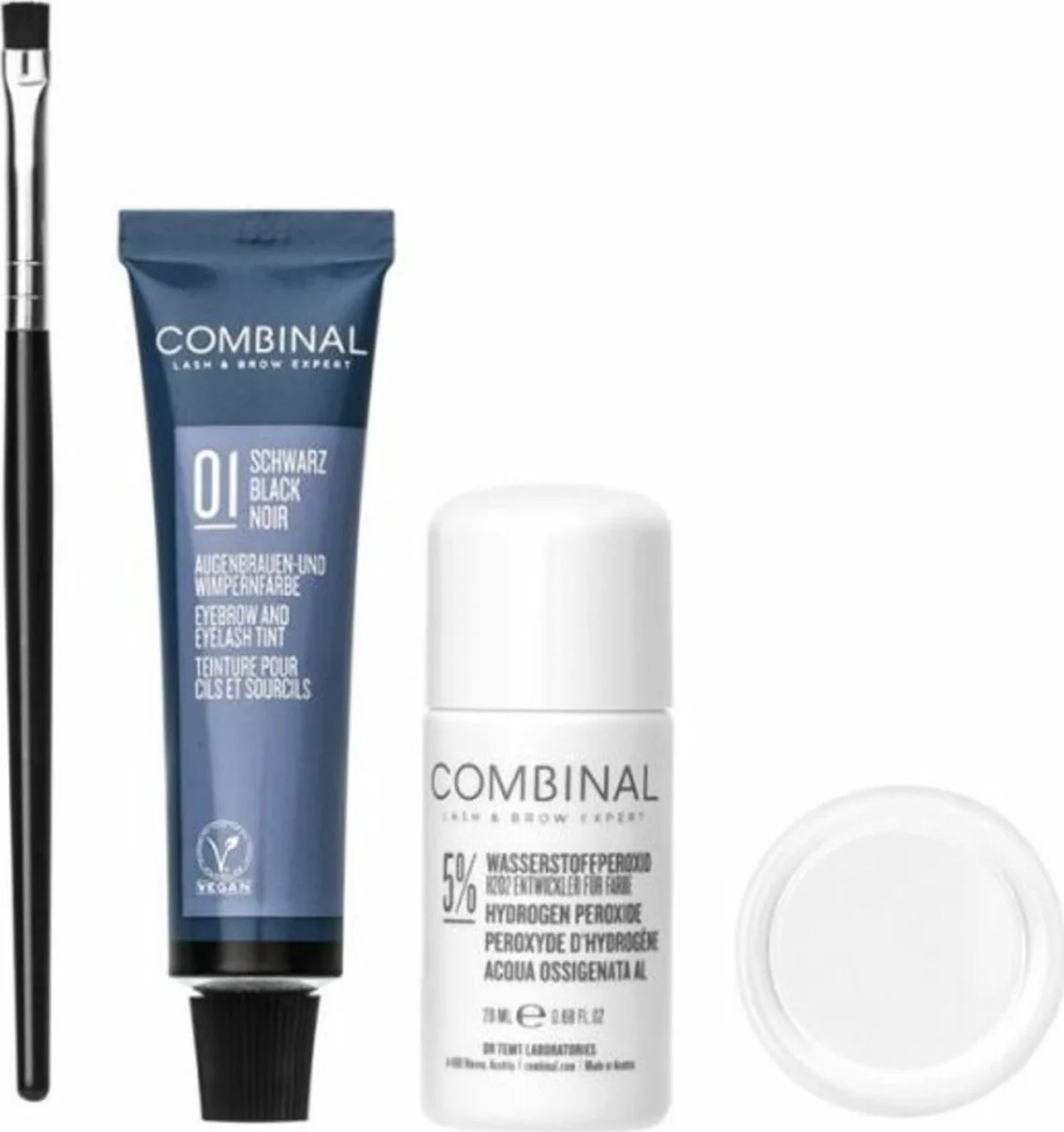 Combinal WEyebrow & Eyelash Tint Mini Kit Black 1