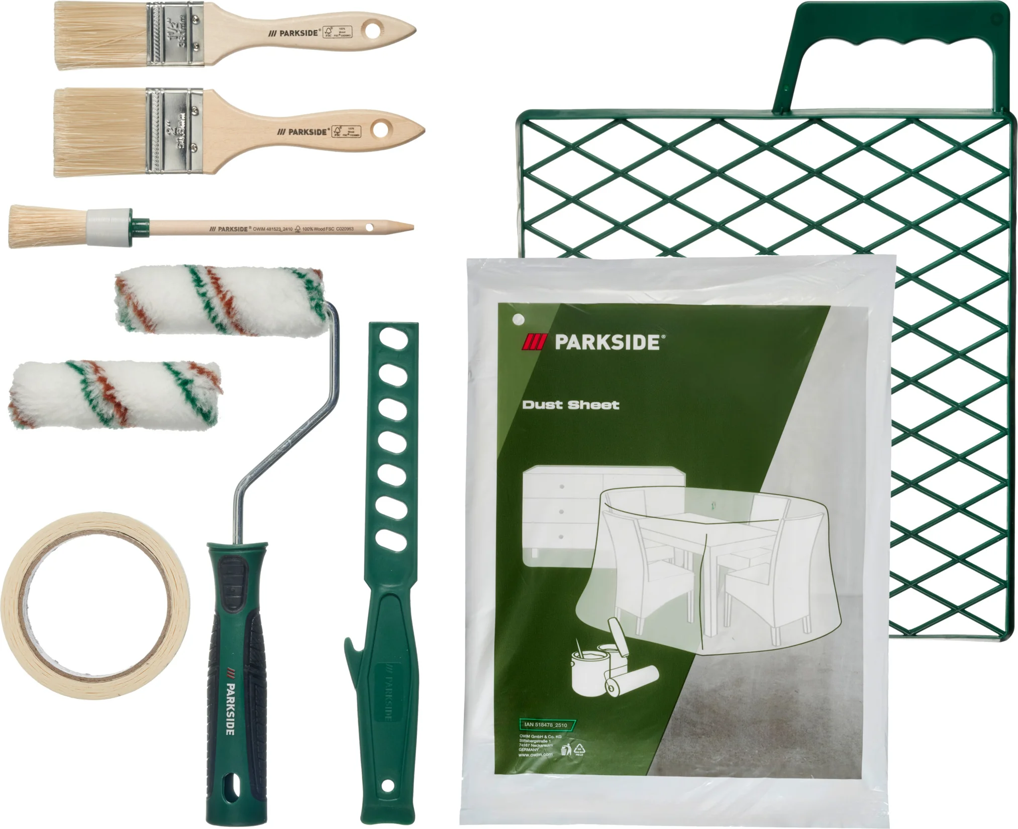PARKSIDE Muurverfset of verfroller met telescopische steel (Schilder set 10)
