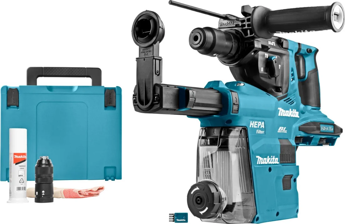 Makita DHR283ZWJU Accu combihamer SDS-Plus 2,9J + stofafzuiging + AWS-zender 2x18V Basic Body in Mbox