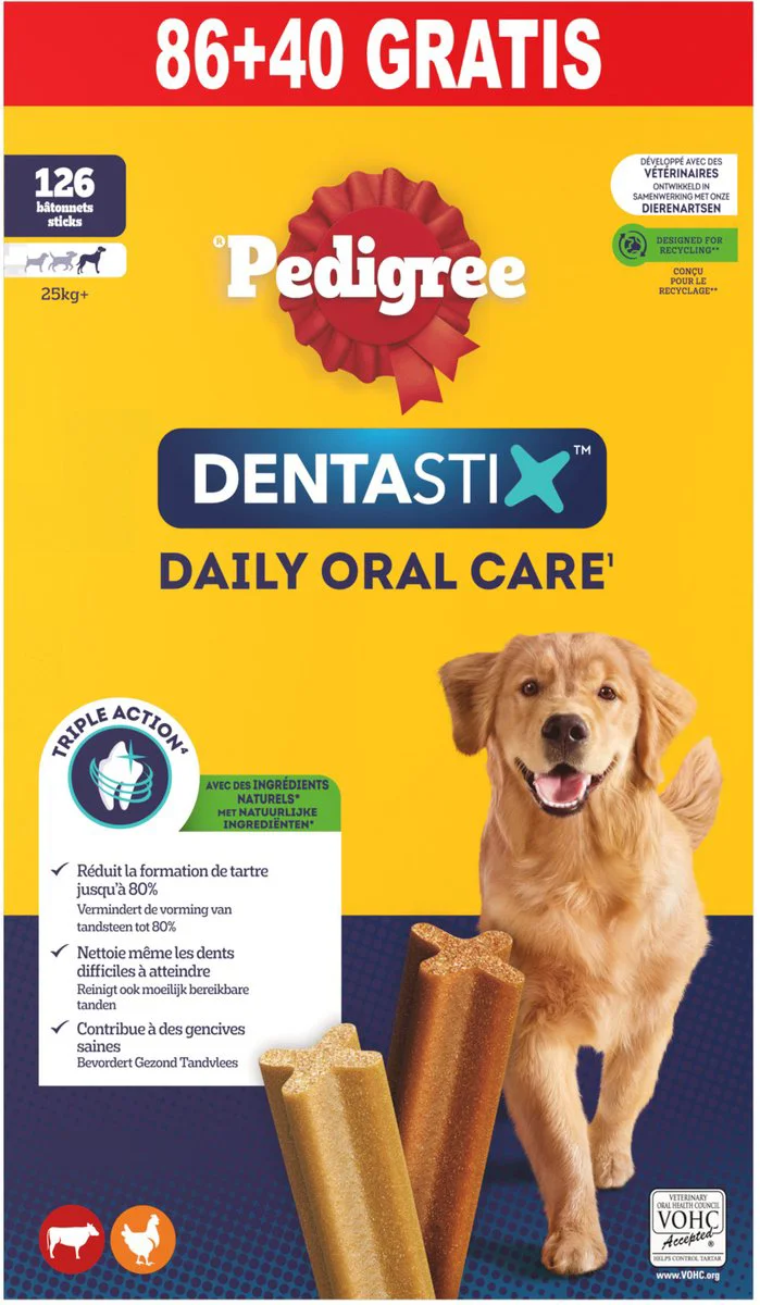 Pedigree Hondensnack Multipack Dentastix L 86 + 40 stuks