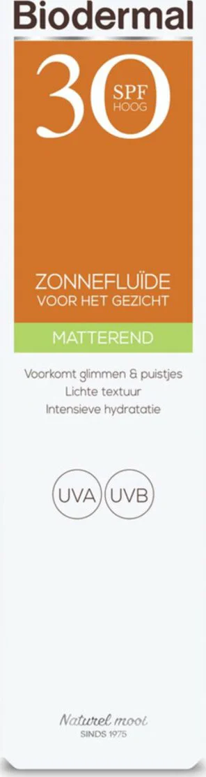 2x Biodermal Zonnefluïde Gezicht Matterend SPF 30 40 ml