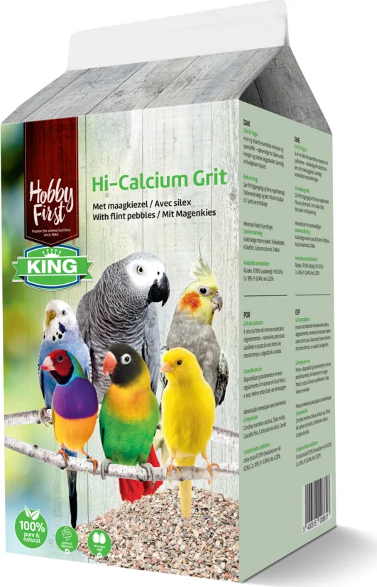 6x HobbyFirst King Hi-calcium Grit 1,5 kg