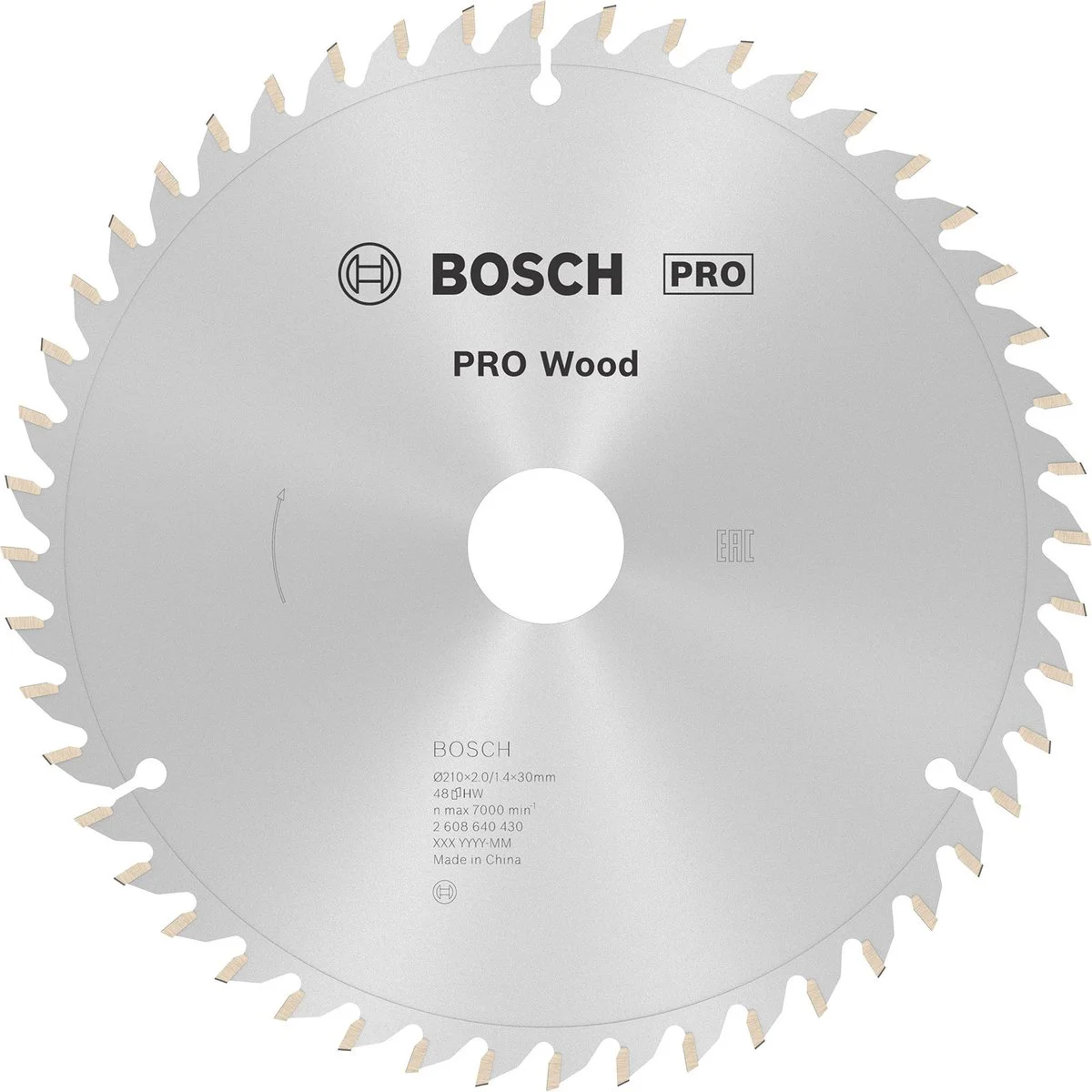 Bosch Professional Cirkelzaagblad PRO Wood | Ø 210 x 2,0 x 30mm 48T - 2608640430