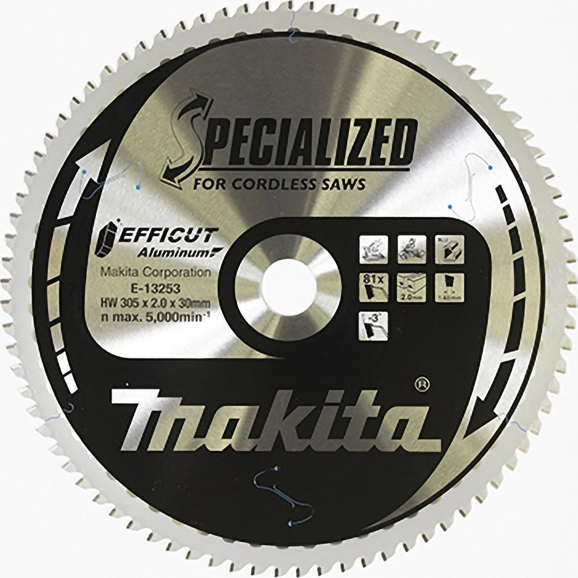 Makita E-13253 Afkortzaagblad Aluminium | Efficut | 305 x 30 mm | 81-tands